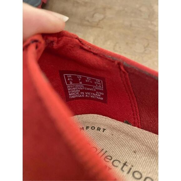 Clarks Women's size 7 Gracelin Jonas Loafer Flat red comfort shoes bow - Picture 5 of 6